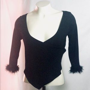 Marabou trim top